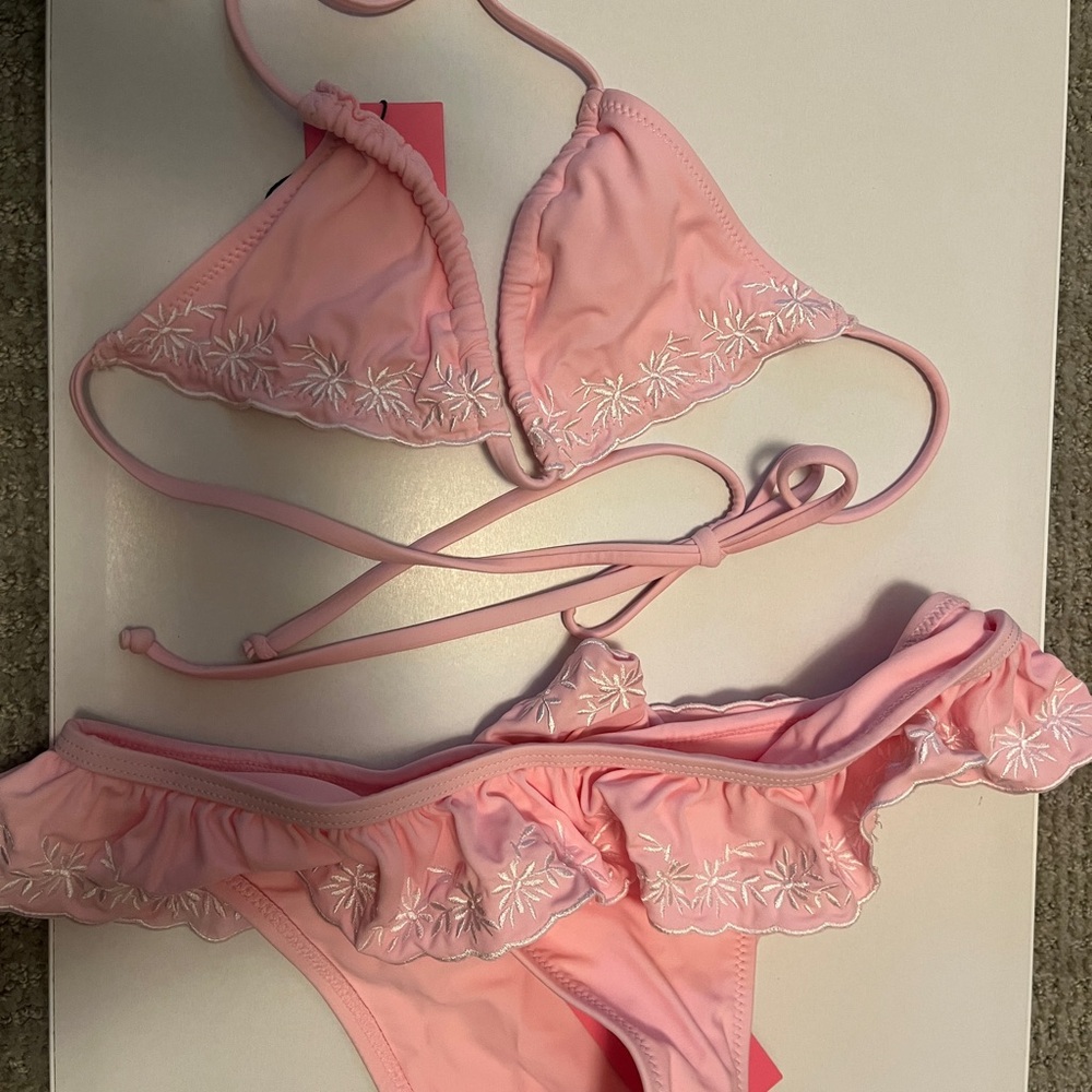 Pink Lace Triangle Bra Intimates